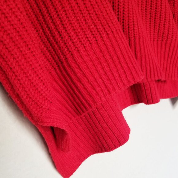 Sanctuary Red Crewneck Wide Cuffed Long Sleeves Pullover Sweater Jumper Size M - Picture 9 of 14